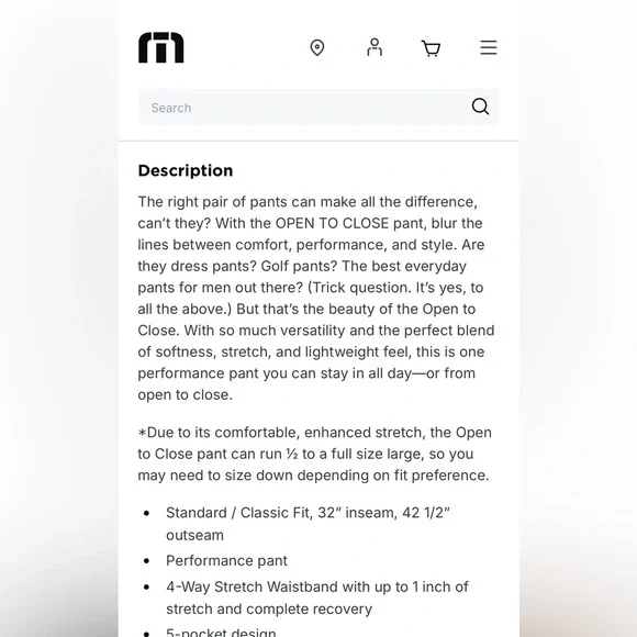 Travis Mathew Open to Close black Pants 30 - Picture 7 of 15